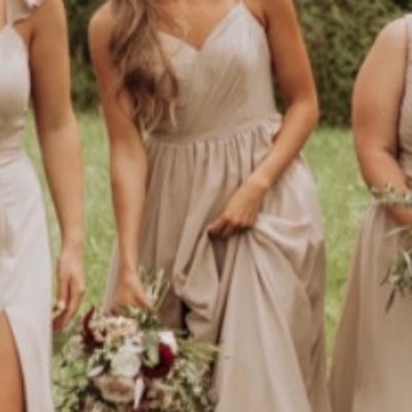 Taupe Azazie bridesmaids dress - Picture 2 of 10
